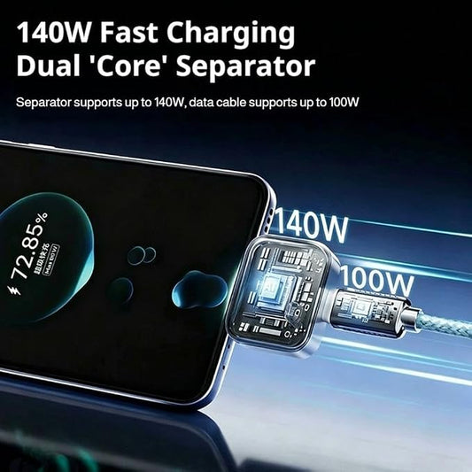 2-in-1 USB-C Magnetic Wireless Charger Adapter for iPhone 15/16 Series, 20W Fast Charging Converter, Type-C Plug-in Magnetic Charging Receiver, Compact Portable Charging Accessory